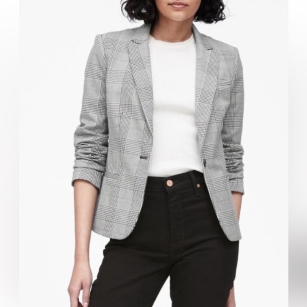 Houndstooth Plaid Banana Republic Blazer